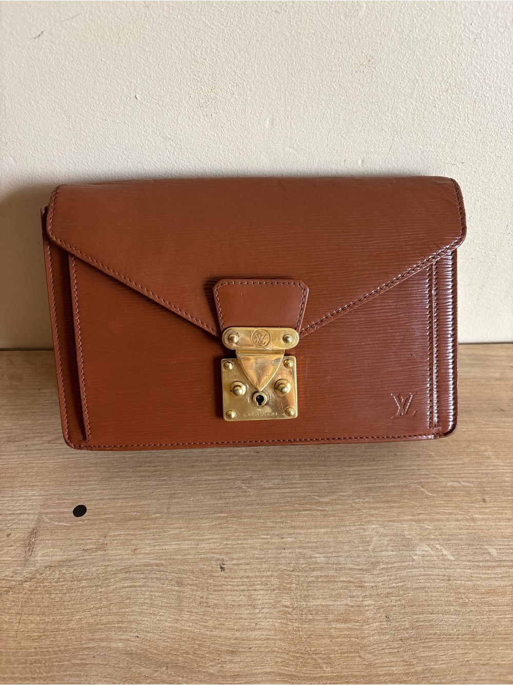 Authentic Louis Vuitton leather  clutch